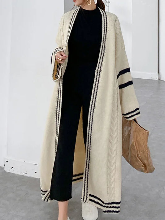 Ella Long Striped Cardigan