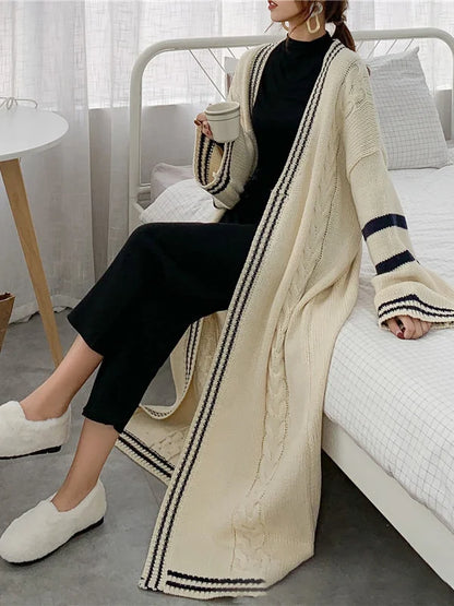 Ella Long Striped Cardigan