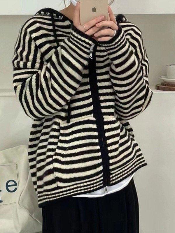 Sophie Striped Knit Hoodie