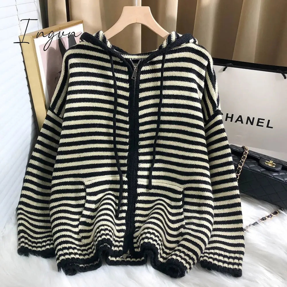 Sophie Striped Knit Hoodie