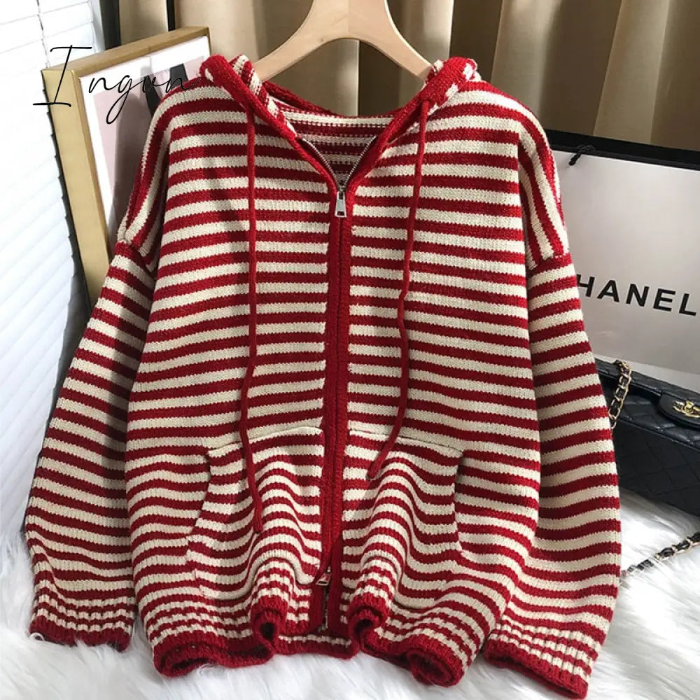 Sophie Striped Knit Hoodie