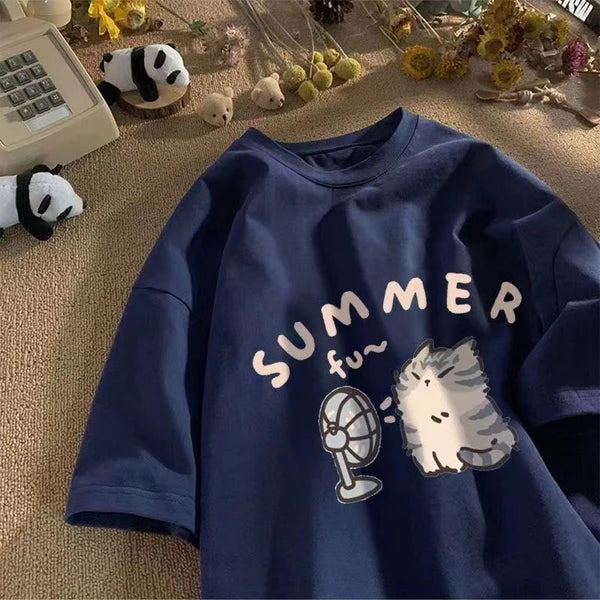 Isla Cute Summer Cat Tee